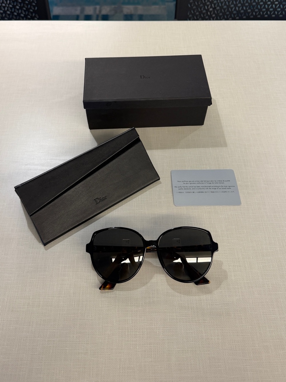 Dior Black and Tortoiseshell/Black Oversized Round Sunglasses (DiorRonde-2)